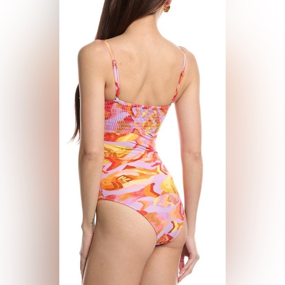 FARM RIO PAINTED FISHES BANDEAU ONE PIECE - Picture 2 of 13